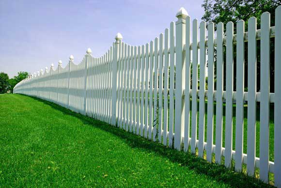 Unique designed PVC fence installed for a house in Palm Beach County, FL